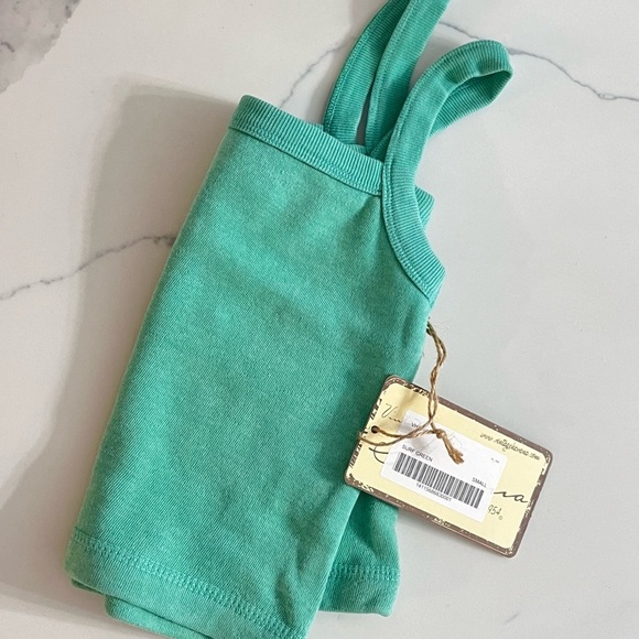 NWT Vintage Havana Surf Green Solid Burnout Fleece Tank Women’s Size Small - Picture 4 of 4